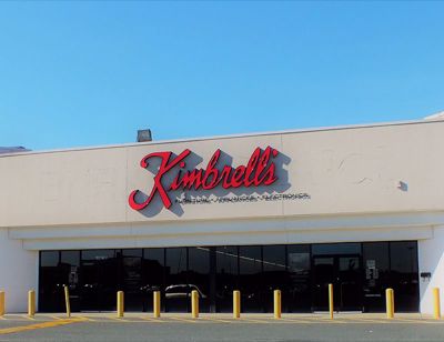 Entrance to Kimbrells Furniture in Albemarle, NC