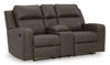 Picture of Lavehorne - Umber Reclining Console Loveseat