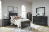 Picture of Lanolee - Black Twin Panel Bed